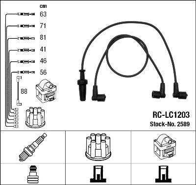 Augstsprieguma vadu komplekts NGK 2589
