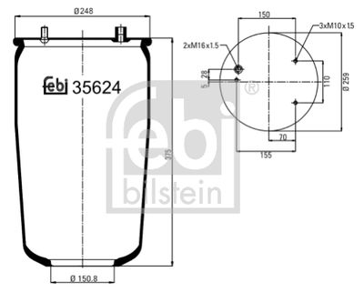 Pneimoatsperes spilvens, Pneimopiekare FEBI BILSTEIN 35624