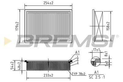 Воздушный фильтр BREMSI FA2303
