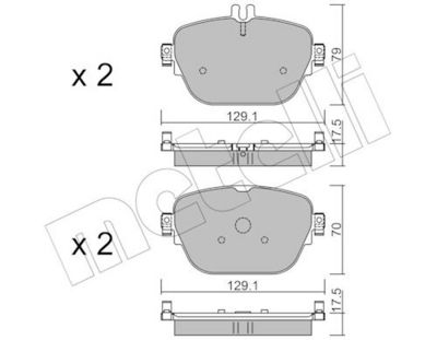 Комплект тормозных колодок, дисковый тормоз METELLI 22-1138-0