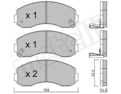 Bremžu uzliku kompl., Disku bremzes METELLI 22-0377-0