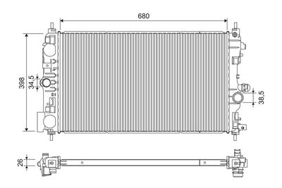 Радиатор, охлаждение двигателя VALEO 701237