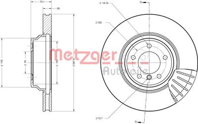 Тормозной диск METZGER 6110657