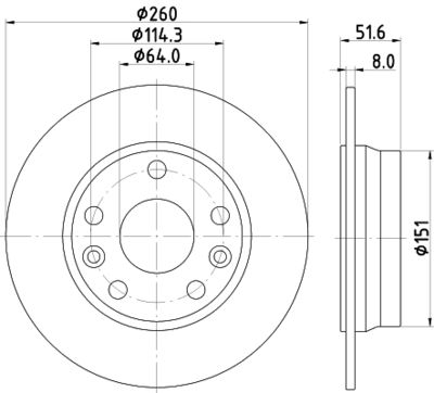 Bremžu diski HELLA PAGID 8DD 355 134-781