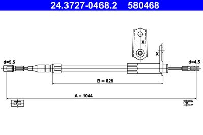 Тросик, cтояночный тормоз ATE 24.3727-0468.2