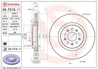 Тормозной диск BREMBO 09.F218.11