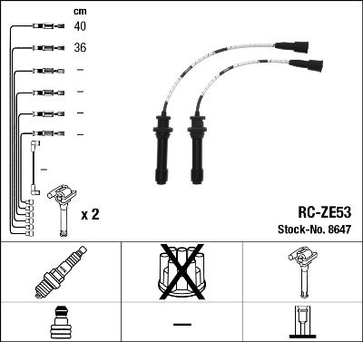 Augstsprieguma vadu komplekts NGK 8647