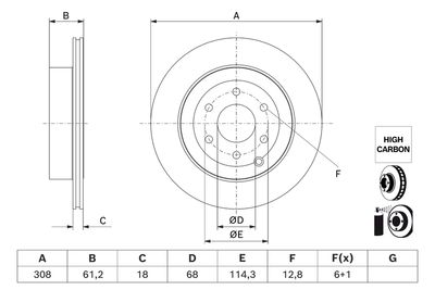 Тормозной диск BOSCH 0 986 479 J68