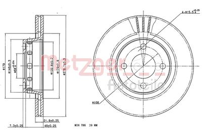 Bremžu diski METZGER 6110305