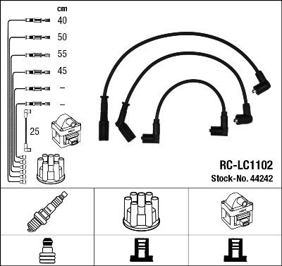 Augstsprieguma vadu komplekts NGK 44242