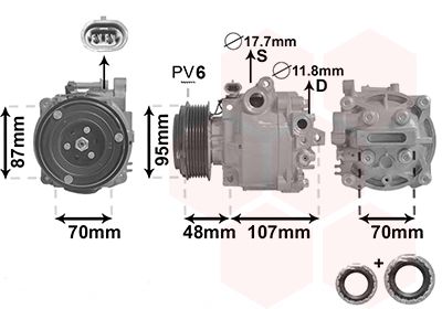 Компрессор, кондиционер VAN WEZEL 3700K659