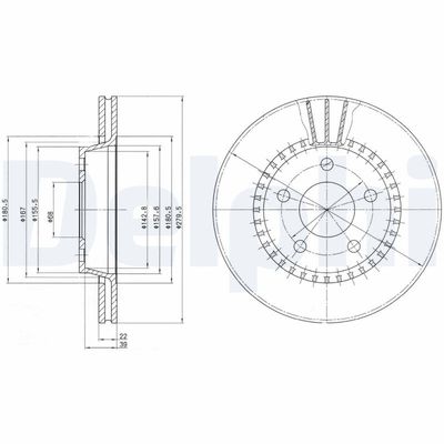 Тормозной диск DELPHI BG2377