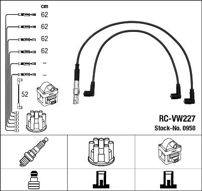 Augstsprieguma vadu komplekts NGK 0958