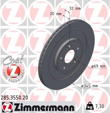 Bremžu diski ZIMMERMANN 285.3550.20