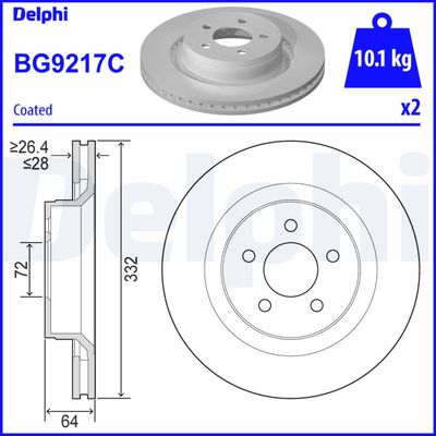 Тормозной диск DELPHI BG9217C
