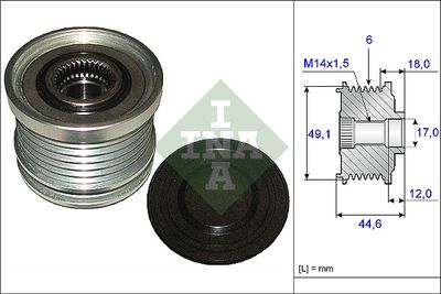 Механизм свободного хода генератора Schaeffler INA 535 0182 10