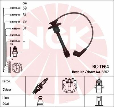 Augstsprieguma vadu komplekts NGK 5357