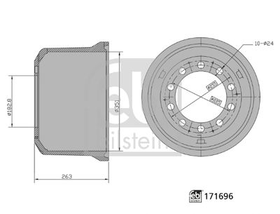 Тормозной барабан FEBI BILSTEIN 171696