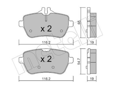 Bremžu uzliku kompl., Disku bremzes METELLI 22-1022-0