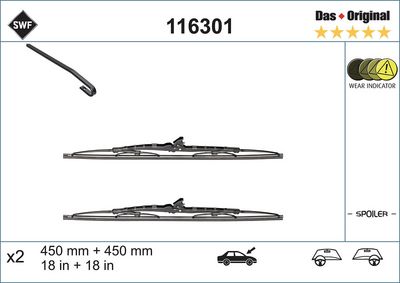 Stikla tīrītāja slotiņa SWF 116301