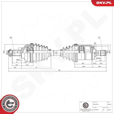 Piedziņas vārpsta ESEN SKV 40SKV321