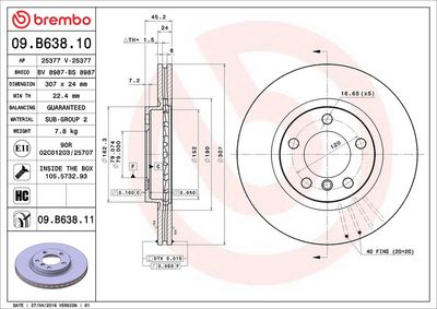 Тормозной диск BREMBO 09.B638.11