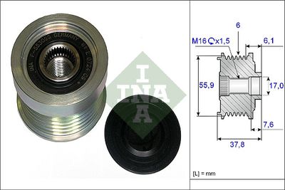 Механизм свободного хода генератора Schaeffler INA 535 0072 10