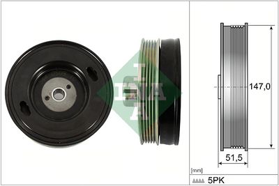 Ременный шкив, коленчатый вал Schaeffler INA 544 0509 10