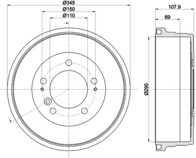 Bremžu trumulis HELLA PAGID 8DT 355 302-551