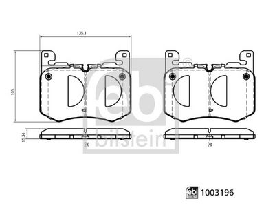 Bremžu uzliku kompl., Disku bremzes FEBI BILSTEIN 1003196