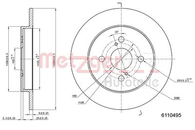 Тормозной диск METZGER 6110495