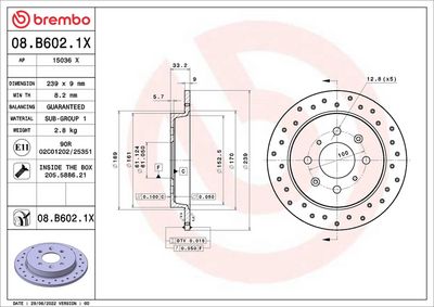 Bremžu diski BREMBO 08.B602.1X