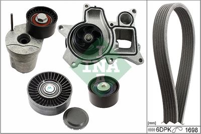 Ūdenssūknis + ķīļrievu siksnas komplekts Schaeffler INA 529 0369 30
