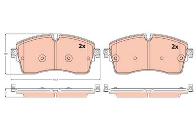 Bremžu uzliku kompl., Disku bremzes TRW GDB2255