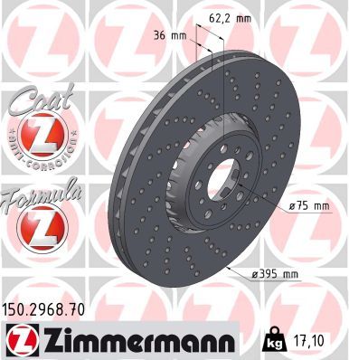 Bremžu diski ZIMMERMANN 150.2968.70