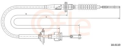 Трос, управление сцеплением COFLE 18.6110