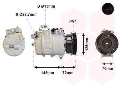 Компрессор, кондиционер VAN WEZEL 0600K226