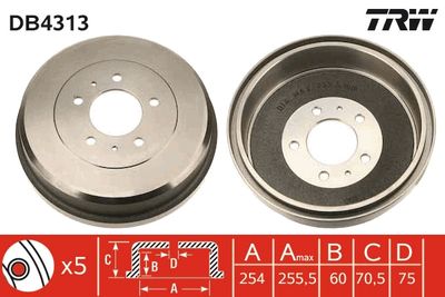 Bremžu trumulis TRW DB4313