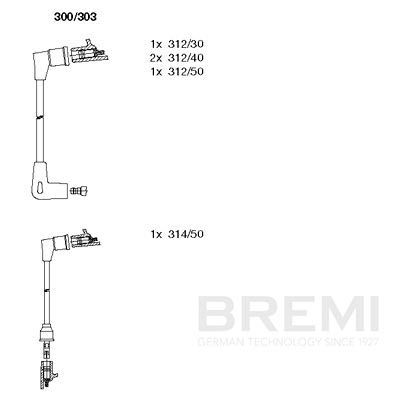 Комплект проводов зажигания BREMI 300/303