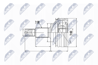 Шарнирный комплект, приводной вал NTY NPZ-TY-074