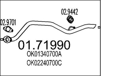Труба выхлопного газа MTS 01.71990