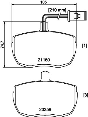Комплект тормозных колодок, дисковый тормоз HELLA PAGID 8DB 355 005-831
