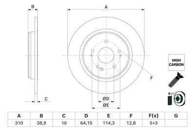 Тормозной диск BOSCH 0 986 479 H57