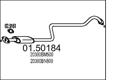 Vidējais izpl. gāzu trokšņa slāpētājs MTS 01.50184