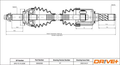 Piedziņas vārpsta Dr!ve+ DP2110.10.2036