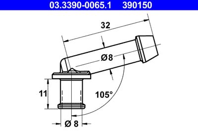 Соединительный патрубок, шлангопровод ATE 03339000651