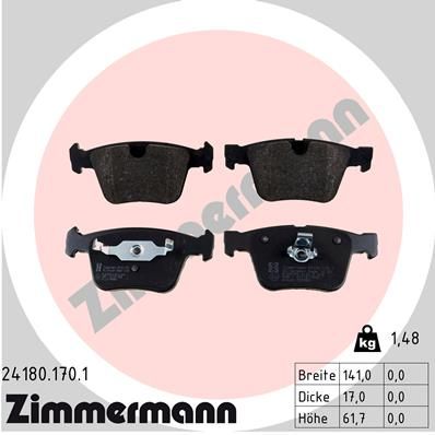 Bremžu uzliku kompl., Disku bremzes ZIMMERMANN 24180.170.1