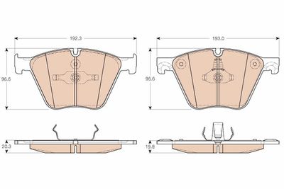 Bremžu uzliku kompl., Disku bremzes TRW GDB1964