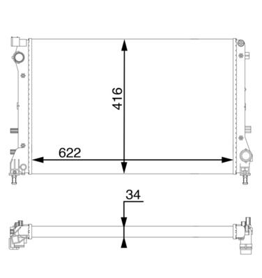 Радиатор, охлаждение двигателя MAHLE CR 2002 000S