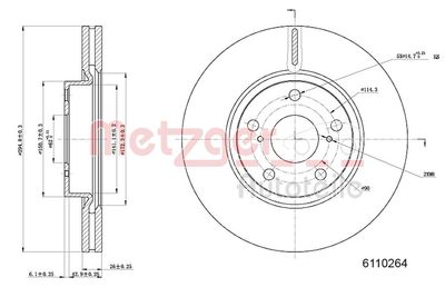 Тормозной диск METZGER 6110264
